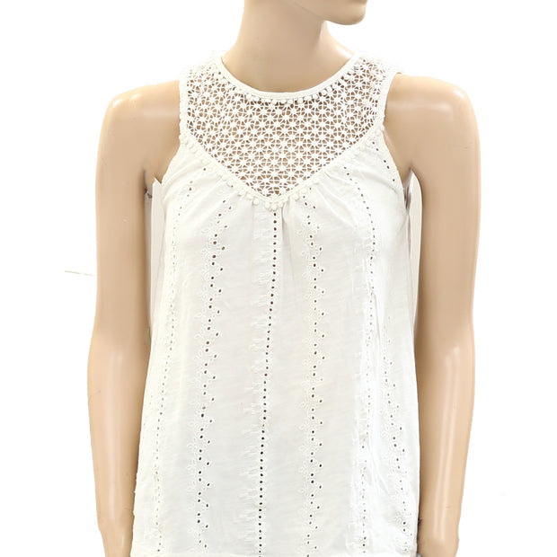 Lilly Pulitzer Eyelet Embroidered Blouse Tank Top