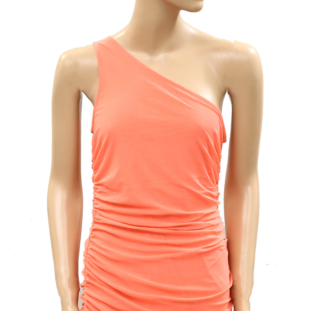 By Anthropologie One-Shoulder Mesh Mini Dress