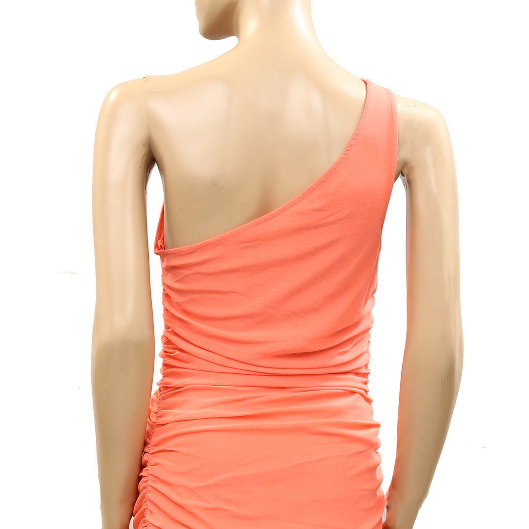By Anthropologie One-Shoulder Mesh Mini Dress