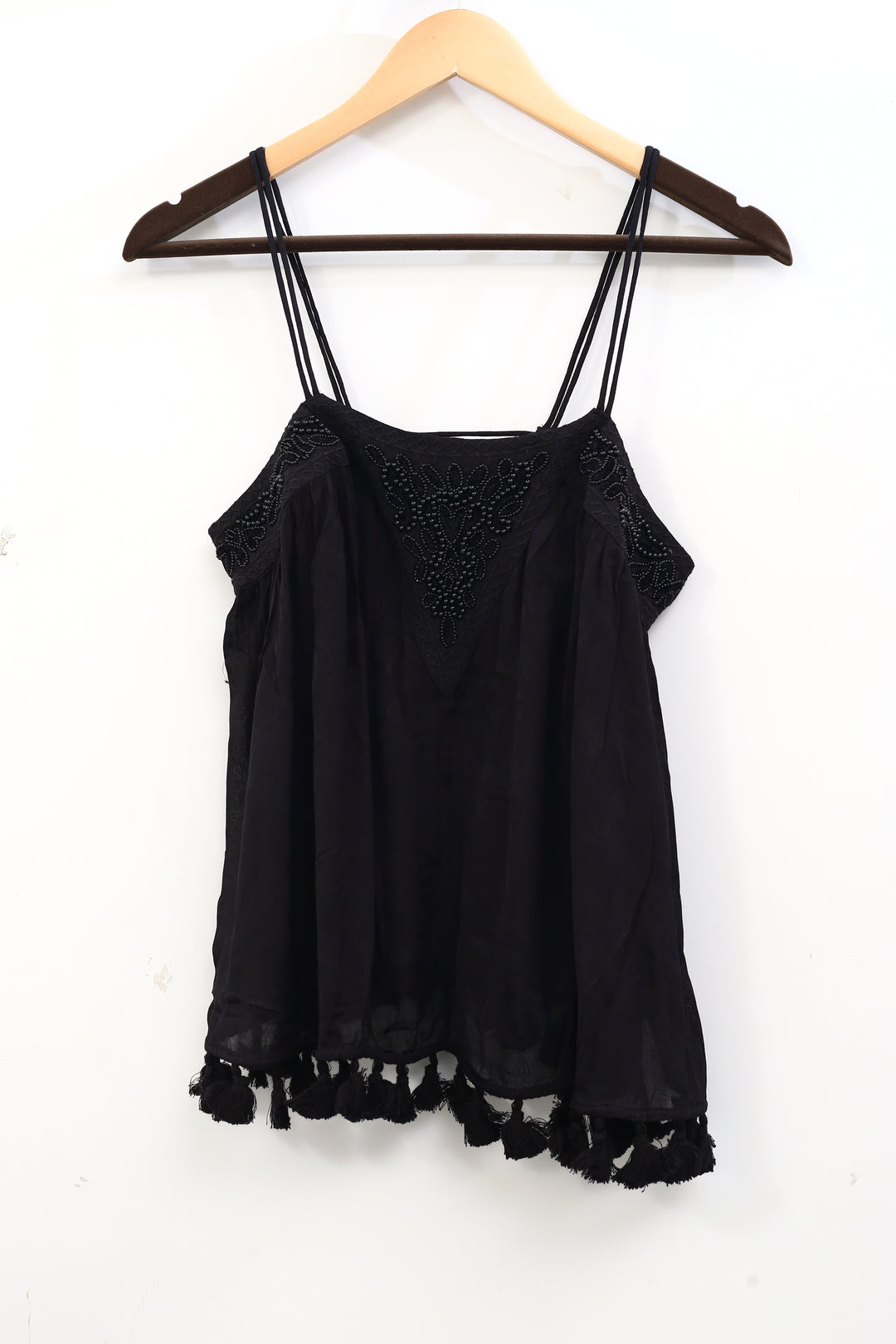 Ecote Urban Outfitters Bead Embellished Black Cami Top
