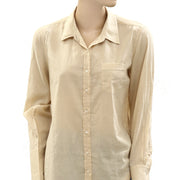 Nili Lotan Cotton Voile NL Buttondown Shirt Tunic Top