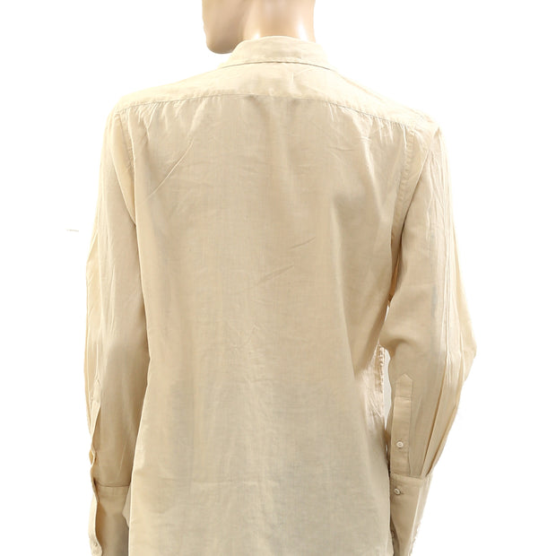Nili Lotan Cotton Voile NL Buttondown Shirt Tunic Top