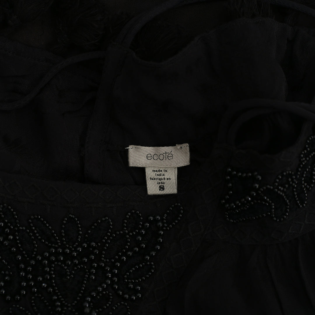 Ecote Urban Outfitters Bead Embellished Black Cami Top