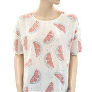 Des Petits Hauts Gisela Grapefruit Printed Blouse Top