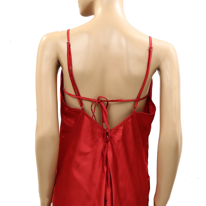 Out From Under Goodnight Kiss Lace Trim Cowl Neck Satin Slip Dress