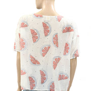 Des Petits Hauts Gisela Grapefruit Printed Blouse Top