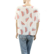 Des Petits Hauts Gisela Grapefruit Printed Blouse Top