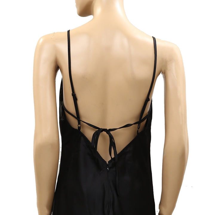 Out From Under Goodnight Kiss Lace Trim Cowl Neck Satin Slip Dress