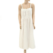 The Great Eyelet Embroidered True White Midi Dress