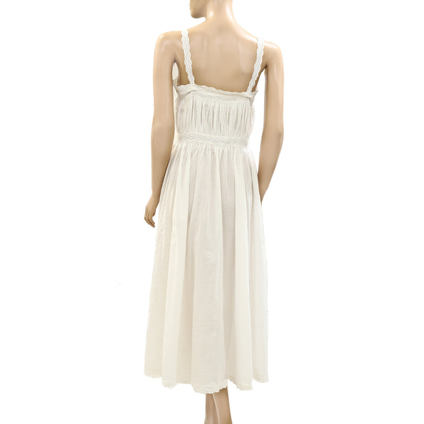 The Great Eyelet Embroidered True White Midi Dress