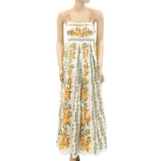 Farm Rio Anthropologie Tropical Lightness Sleeveless Maxi Dress