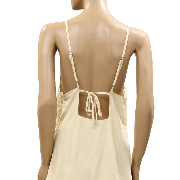 By Anthropologie Celandine Sleeveless Sheer Linen Maxi Slip Dress