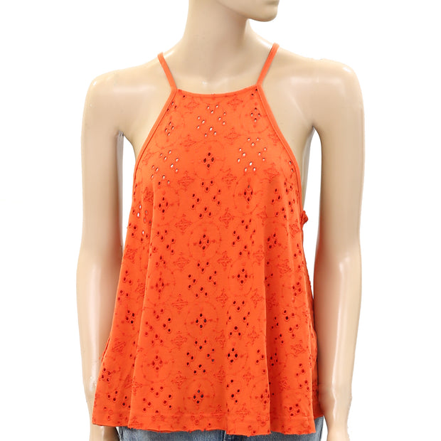 Free People Dream Date Lace-Up Trapeze Tank Blouse Top