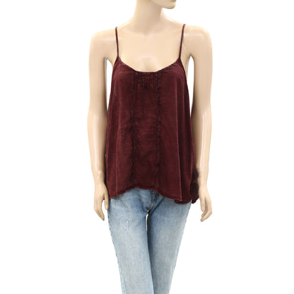 Intimately Free People Shiela's Valerie Lace Tie Cami Blouse Top