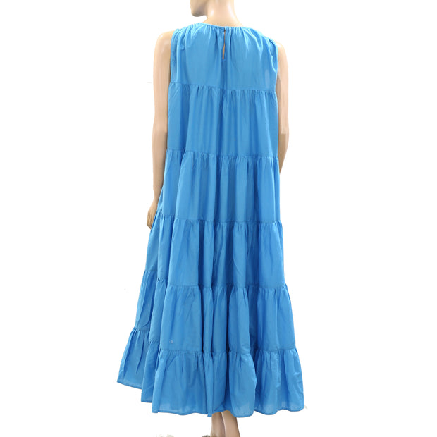 Merlette Solid Ruffle Tiered Maxi Dress