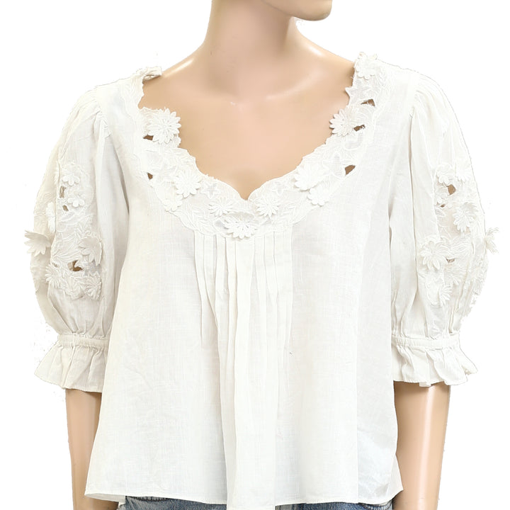 Free People Sophie Embroidered Blouse top