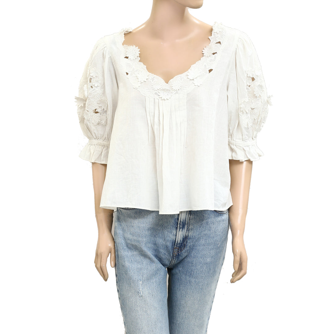 Free People Sophie Embroidered Blouse top