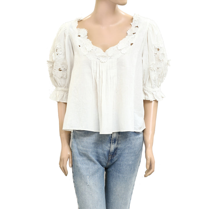 Free People Sophie Embroidered Blouse top