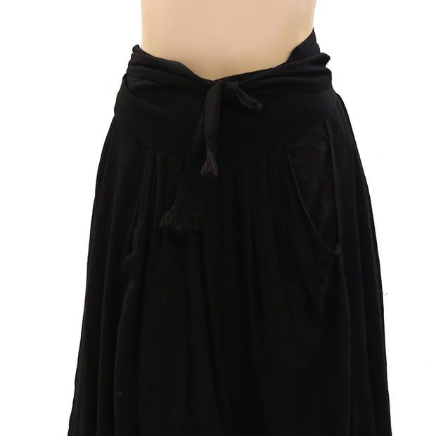 Free People Free-Est Solid Black Midi Skirt