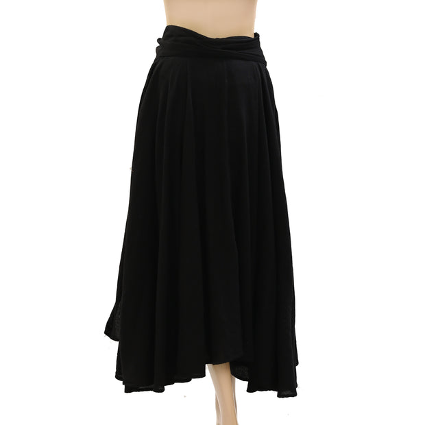 Free People Free-Est Solid Black Midi Skirt