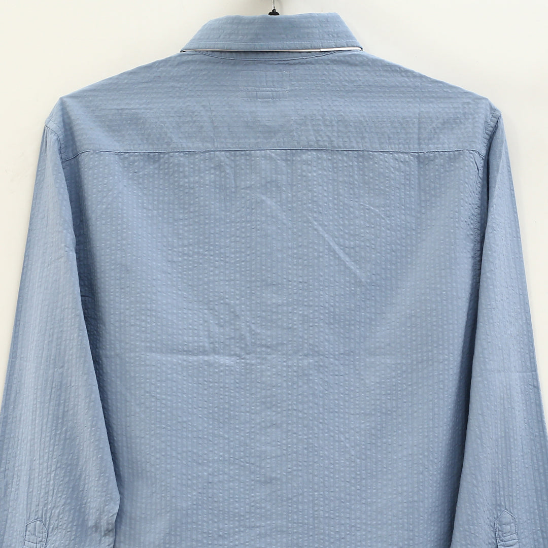 Bonobos Blue Shadow Dyed Seersucker Shirt