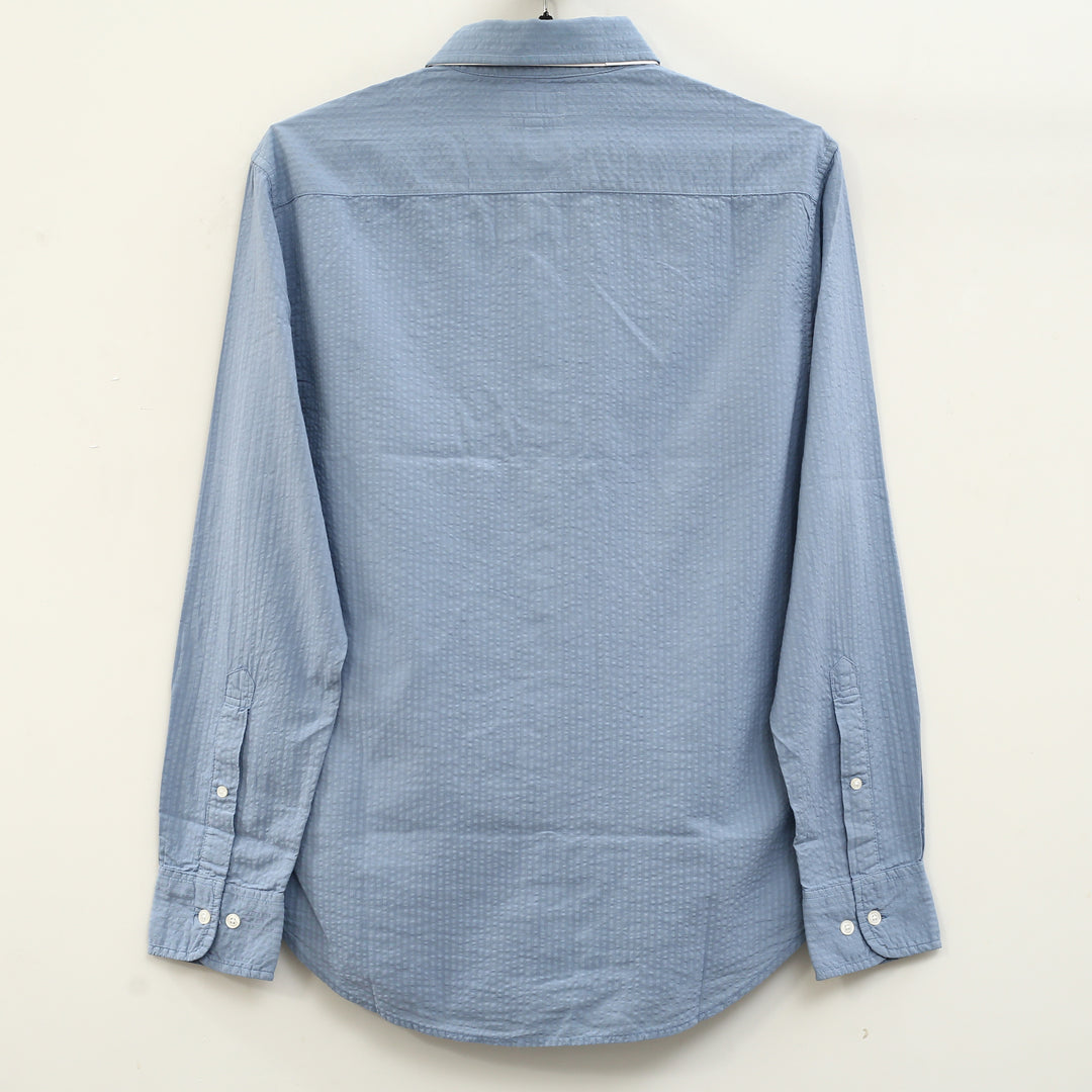 Bonobos Blue Shadow Dyed Seersucker Shirt