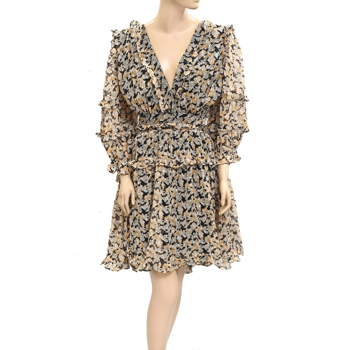 By Anthropologie V-Neck Ruffle Cutout Dress