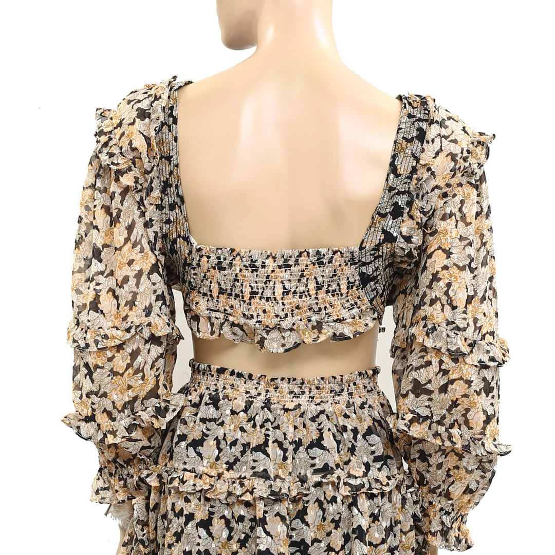 By Anthropologie V-Neck Ruffle Cutout Dress