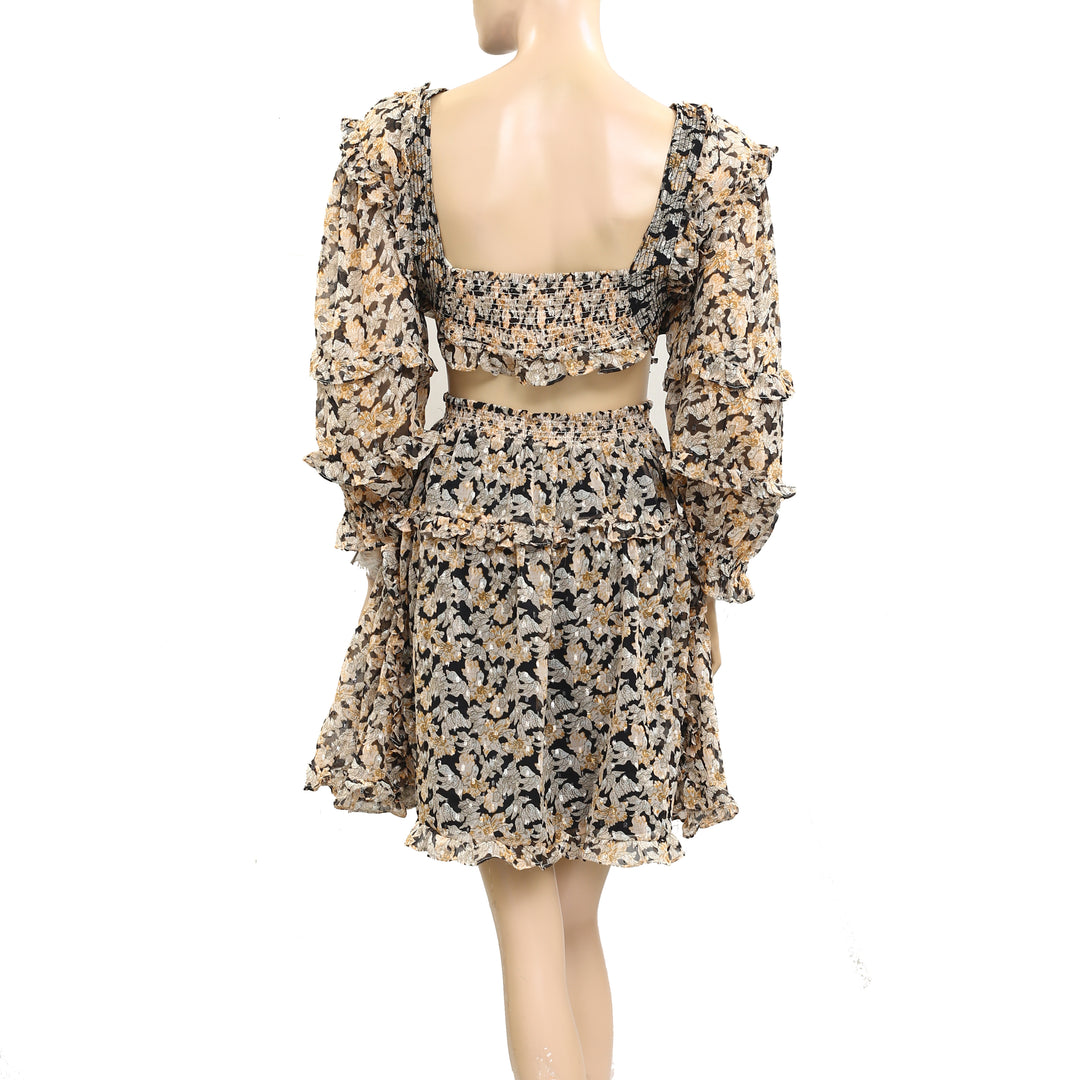 By Anthropologie V-Neck Ruffle Cutout Dress