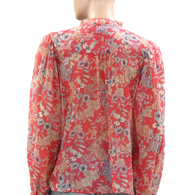 Sea New York Buttondown Floral Printed Shirt Blouse Top