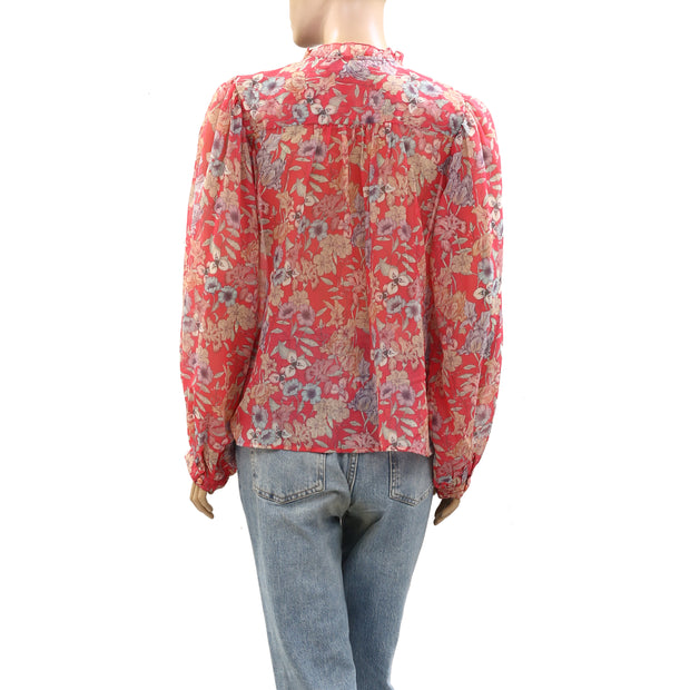 Sea New York Buttondown Floral Printed Shirt Blouse Top