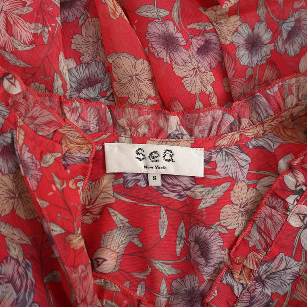 Sea New York Buttondown Floral Printed Shirt Blouse Top