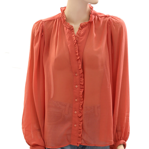 Sea New York Buttondown Long Sleeve Shirt Blouse Top