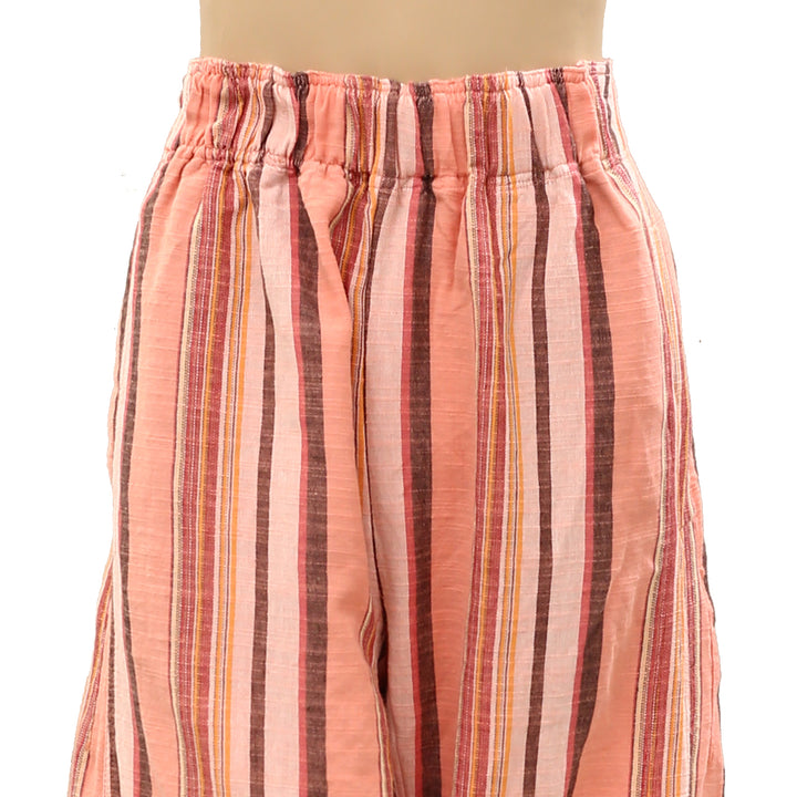 Free People Day's End Linen Striped Pull-On Pants