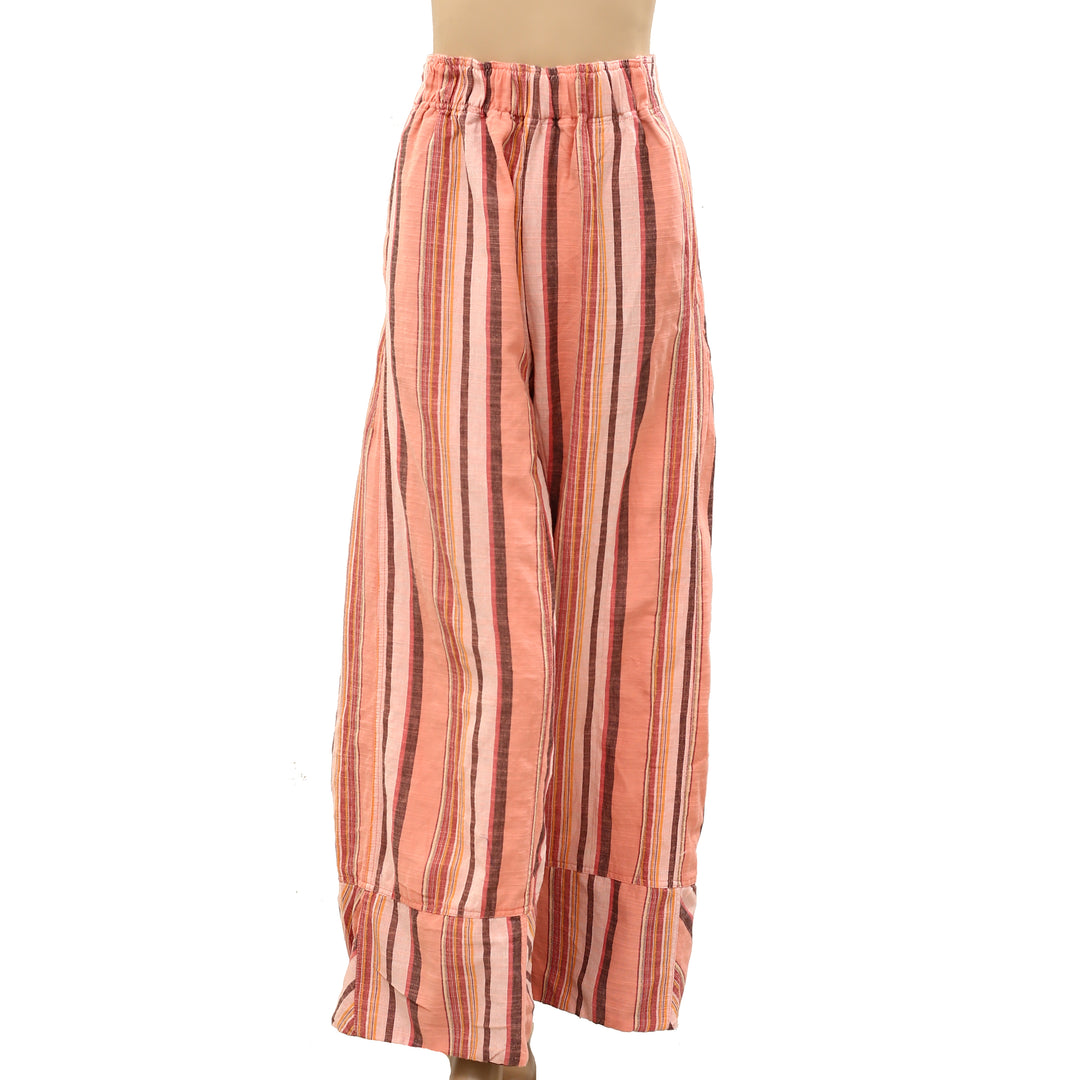 Free People Day's End Linen Striped Pull-On Pants