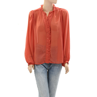 Sea New York Buttondown Long Sleeve Shirt Blouse Top