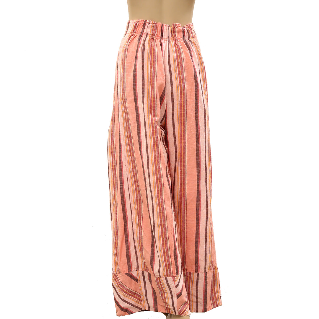 Free People Day's End Linen Striped Pull-On Pants
