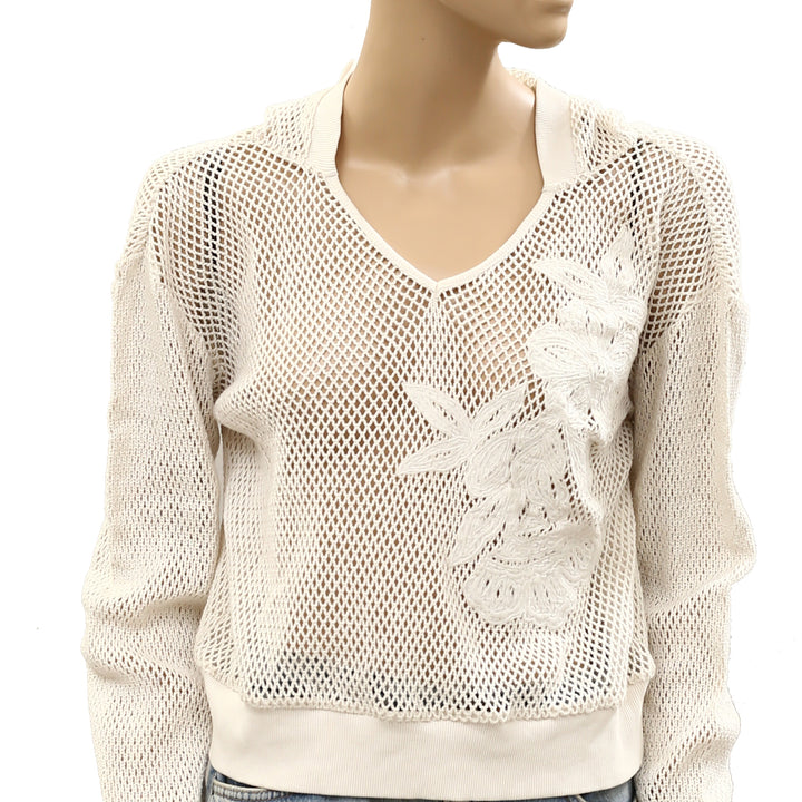Daily Practice by Anthropologie Embroidered Mesh Hoodie
