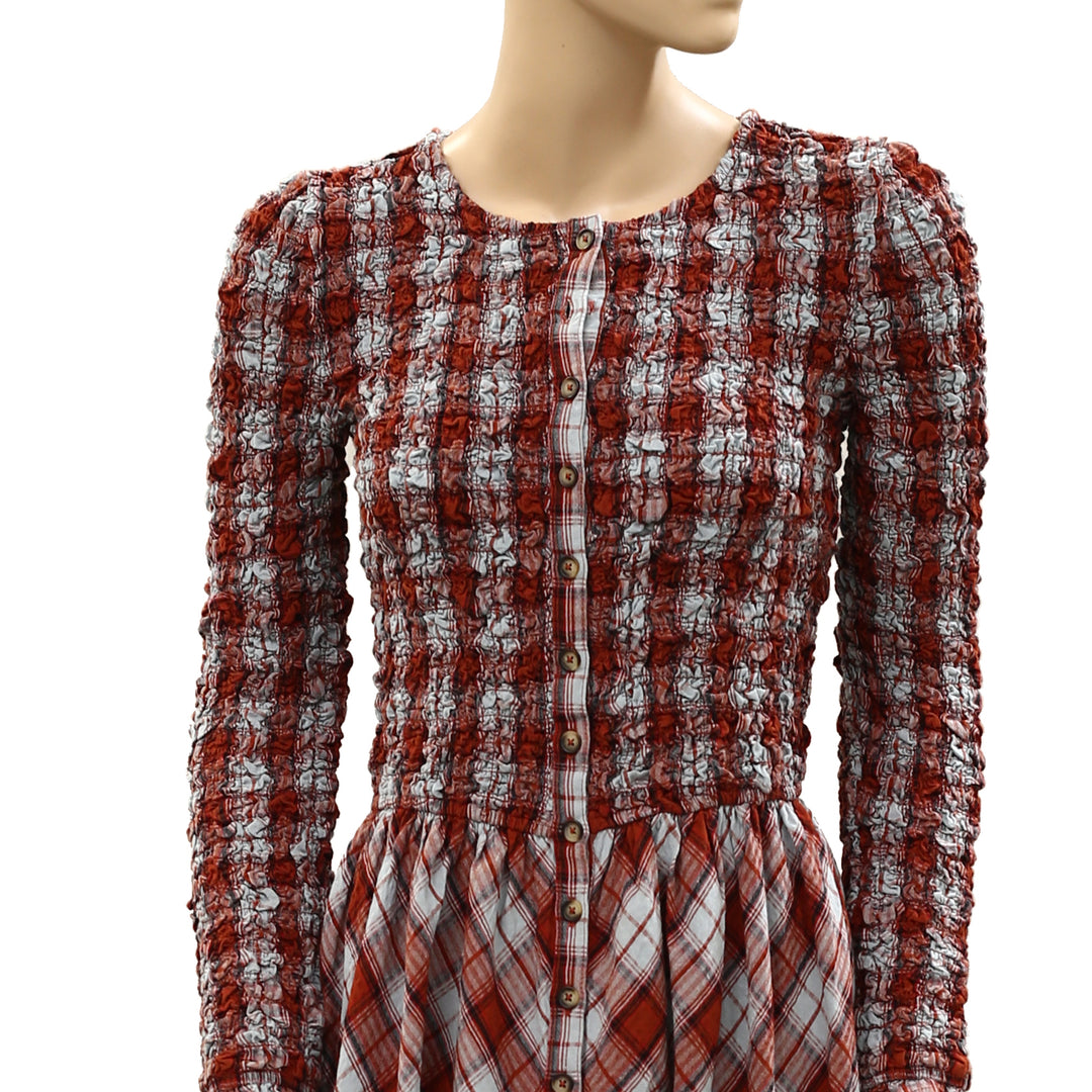 Damson Madder Posey Cardi Long Sleeve Organic Cotton Midi Dress