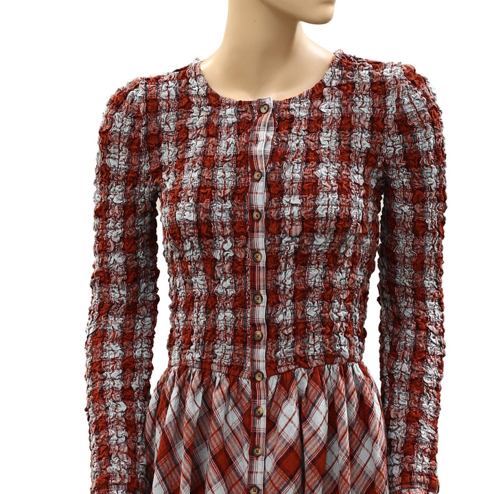 Damson Madder Posey Cardi Long Sleeve Organic Cotton Midi Dress