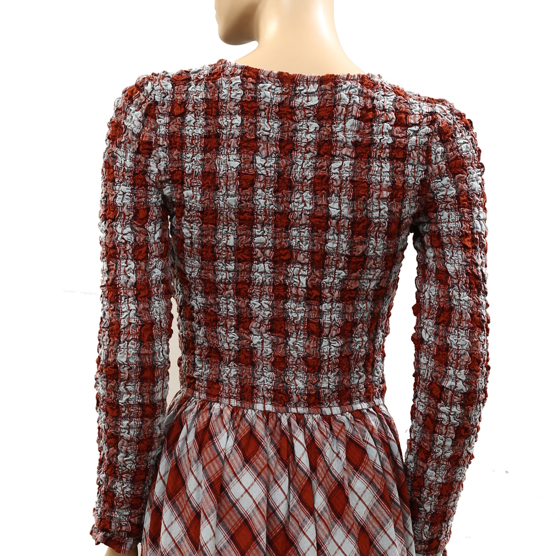 Damson Madder Posey Cardi Long Sleeve Organic Cotton Midi Dress