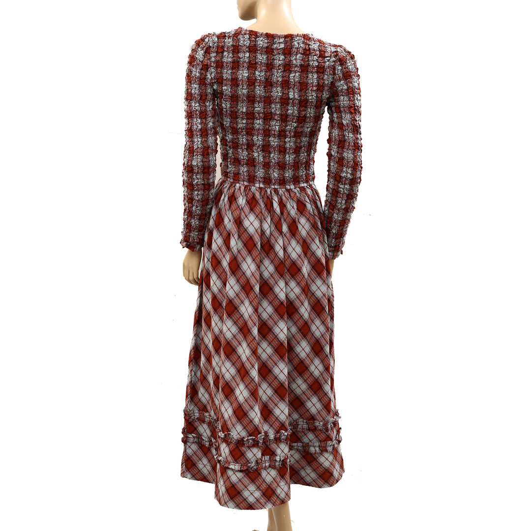 Damson Madder Posey Cardi Long Sleeve Organic Cotton Midi Dress