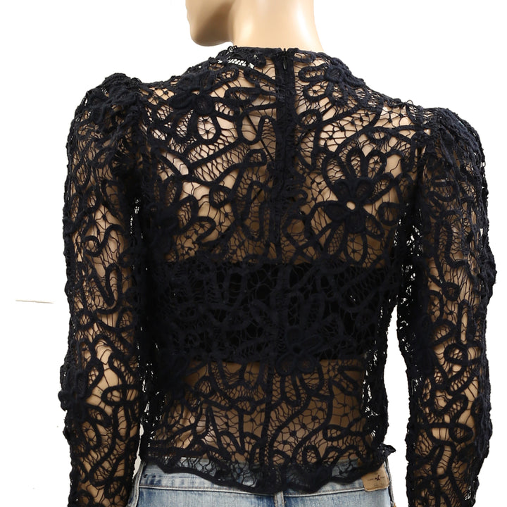 Isabel Marant Neline Lace Long-Sleeve Top