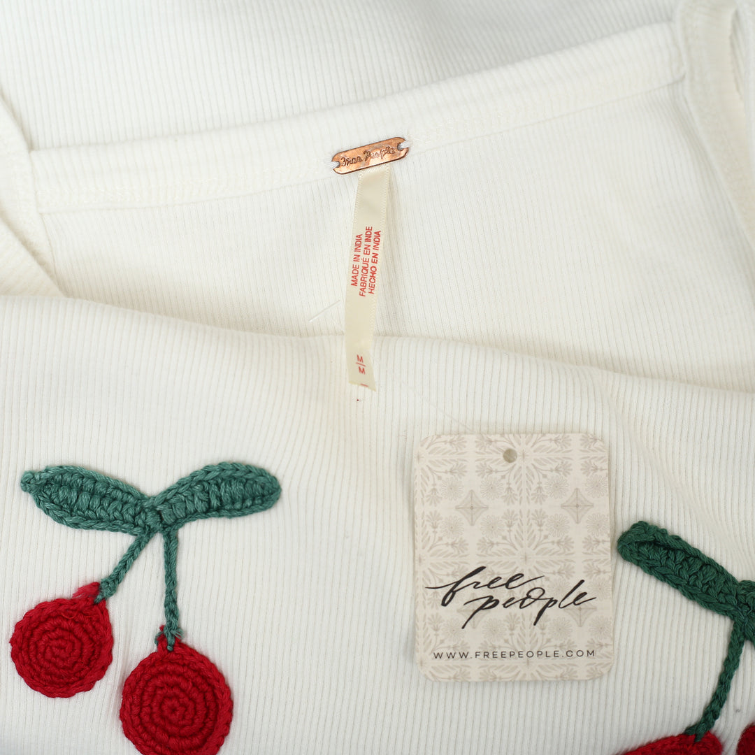 Free People Bali Cherry Bomb Tank Cami Blouse Top