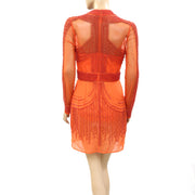 ASOS Design Orange Beaded Short Mini Dress