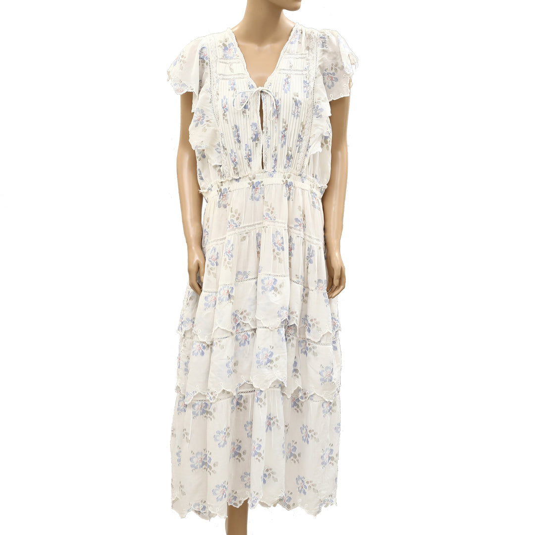 LoveShackFancy Valina Fulter Sleeve Maxi Dress