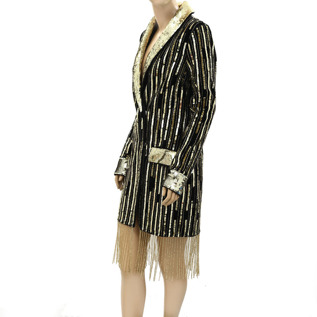 Asos Design Tall Velvet Embellished Mini Blazer Dress