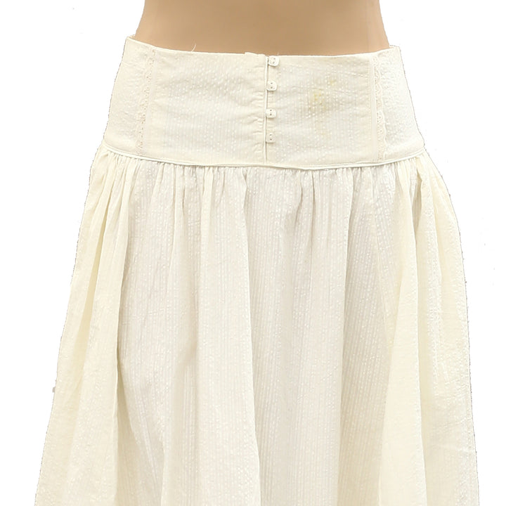 Free People Floral Lace Solid Midi Skirt