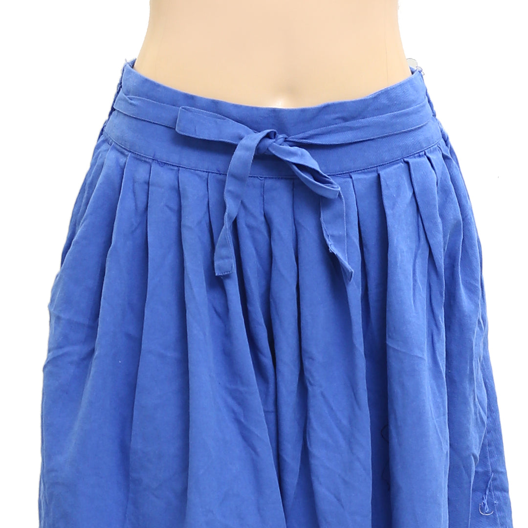 Maeve Anthropologie Bow-Front Pleated Knee-Length Skirt