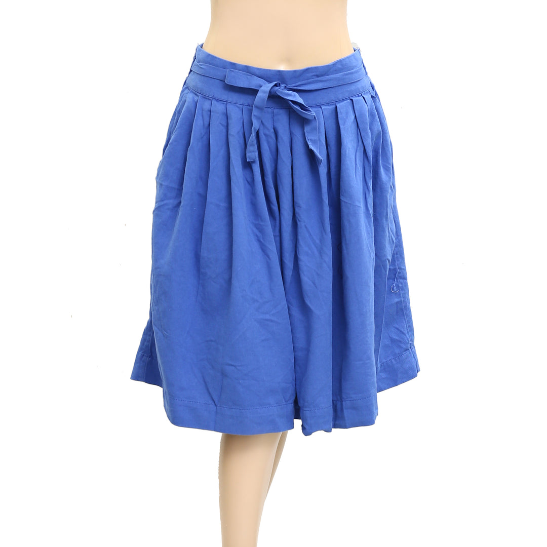 Maeve Anthropologie Bow-Front Pleated Knee-Length Skirt